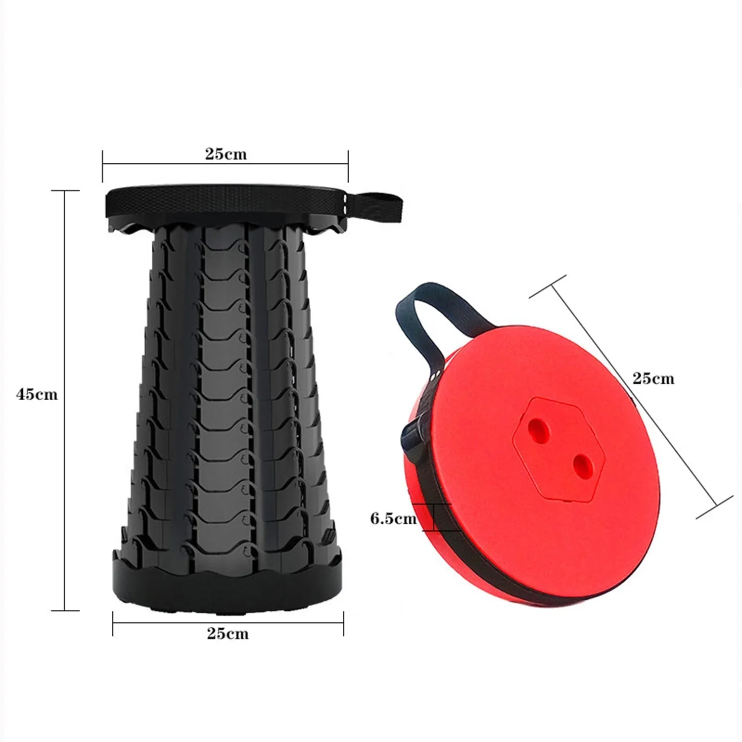 2169 Foldable Retractable Height Adjusting Stool Space Saving Telescopic Stool for Fishing Hiking Stool for Adults and Kids.