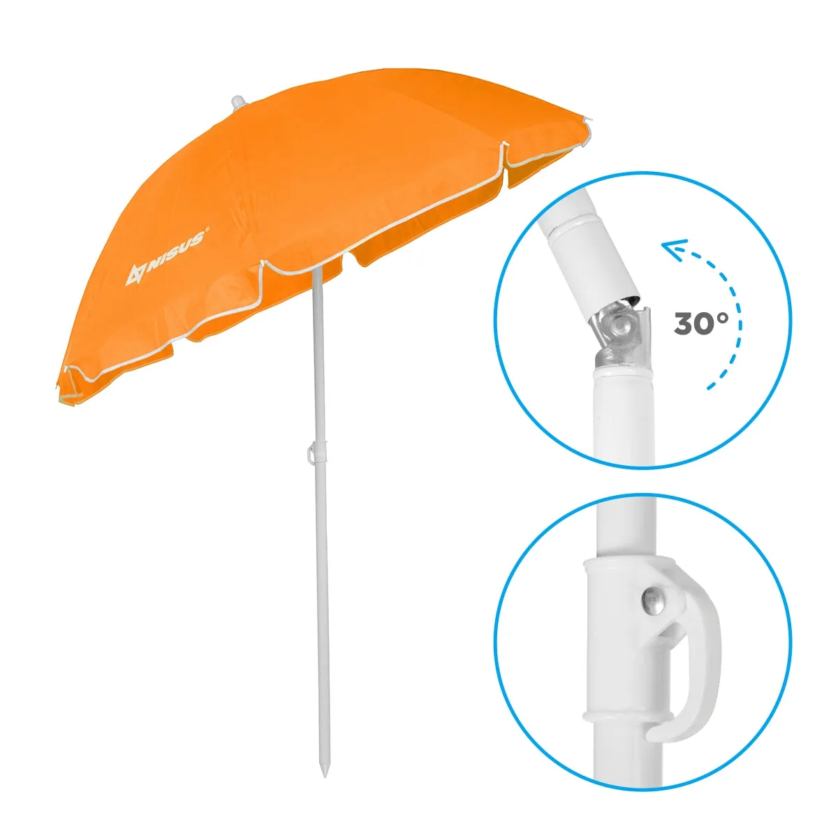 5 ft Orange Tilting Portable Beach Umbrella with Carry Bag