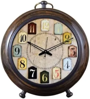 ALFAMART HT Antique Table Clock Wooden Handmade Nautical Analog Desk Clock for Living Room Home Decor Gift