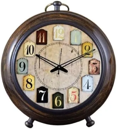 ALFAMART HT Antique Table Clock Wooden Handmade Nautical Analog Desk Clock for Living Room Home Decor Gift