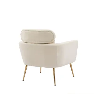 Beige Chenille Modern Accent Chair