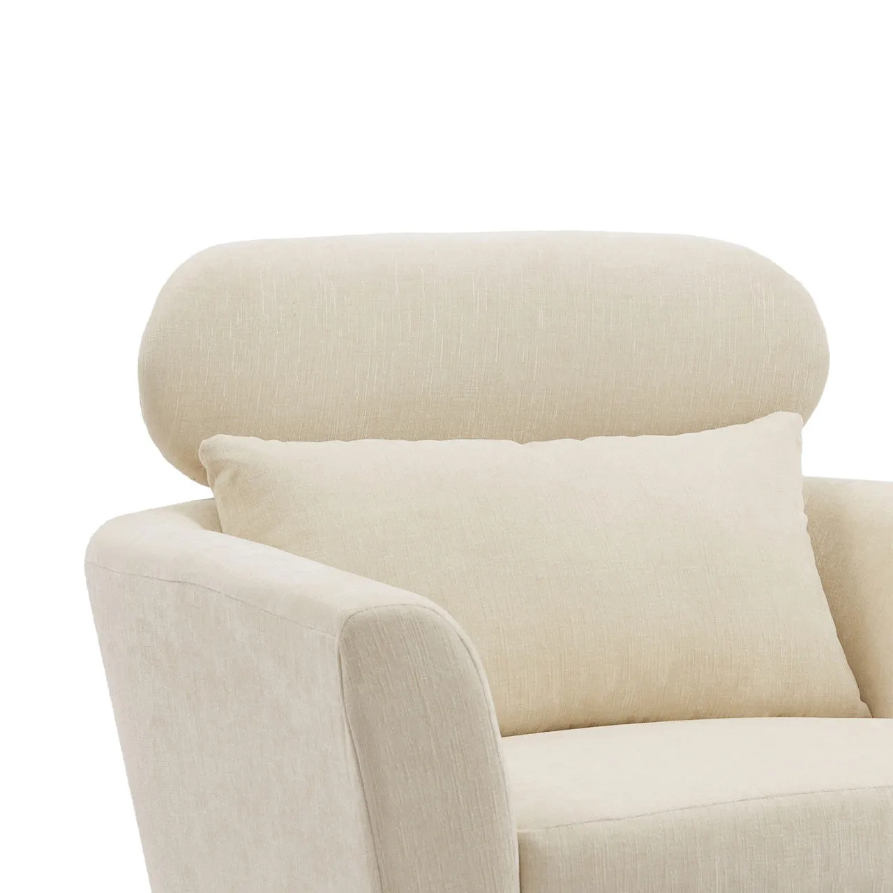 Beige Chenille Modern Accent Chair