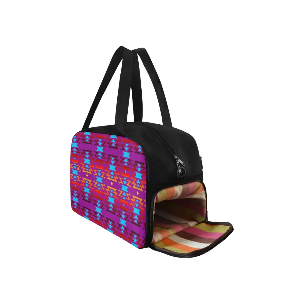 Big Pattern Fire Colors and Sky Moon Shadow Weekend Travel Bag