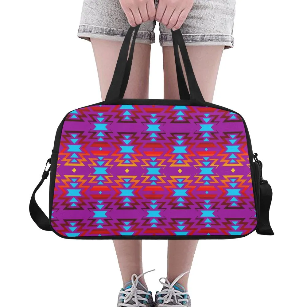 Big Pattern Fire Colors and Sky Moon Shadow Weekend Travel Bag