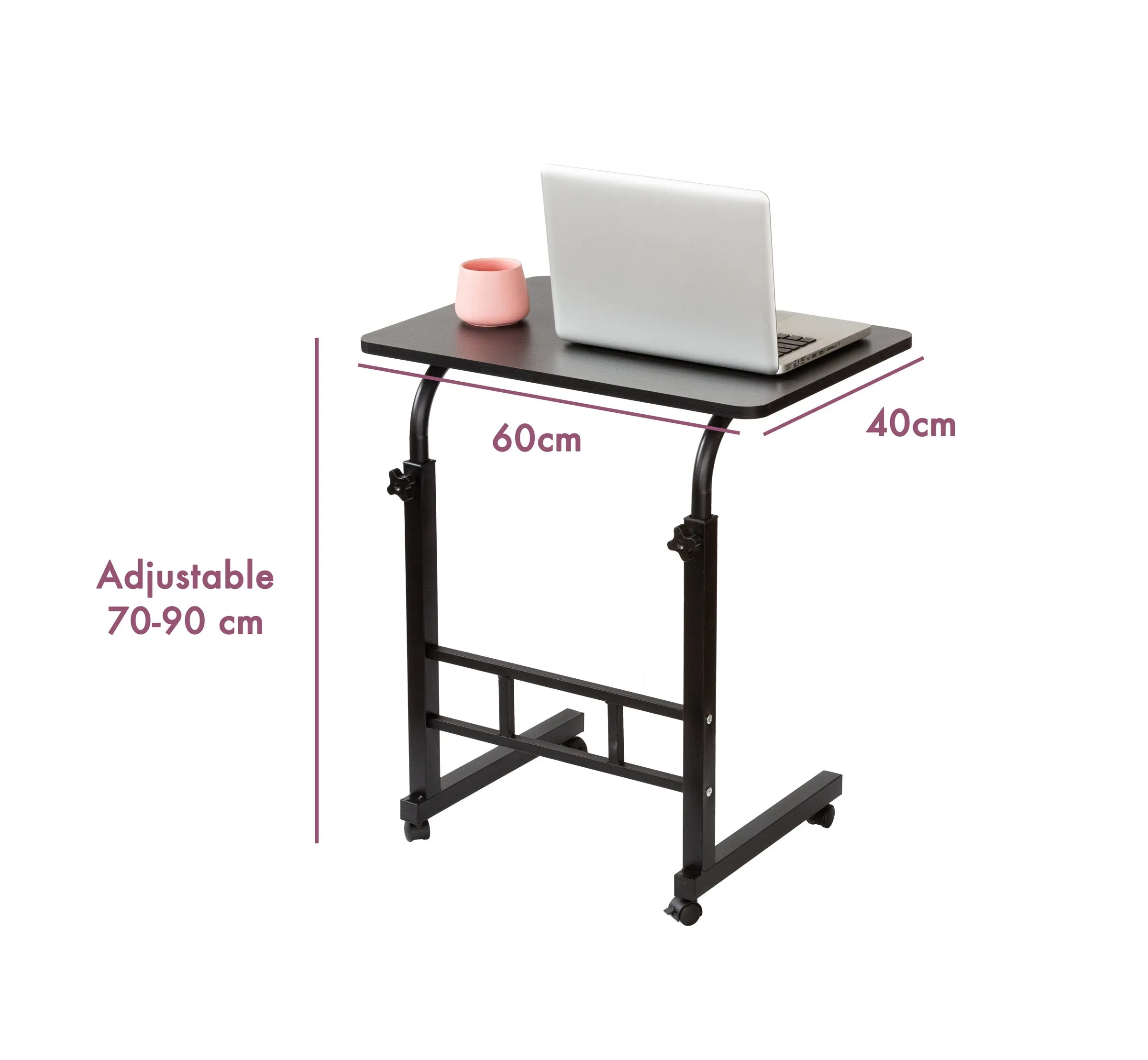 Black Portable Laptop Desk with Adjustable Height