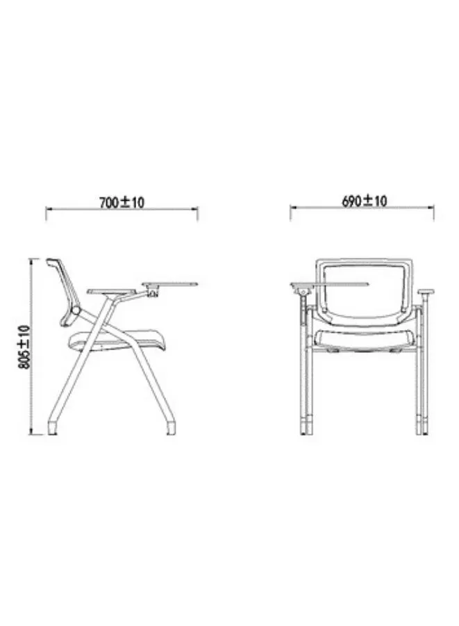 Black Training Chair With Writing Pads for School, College and Training Centers