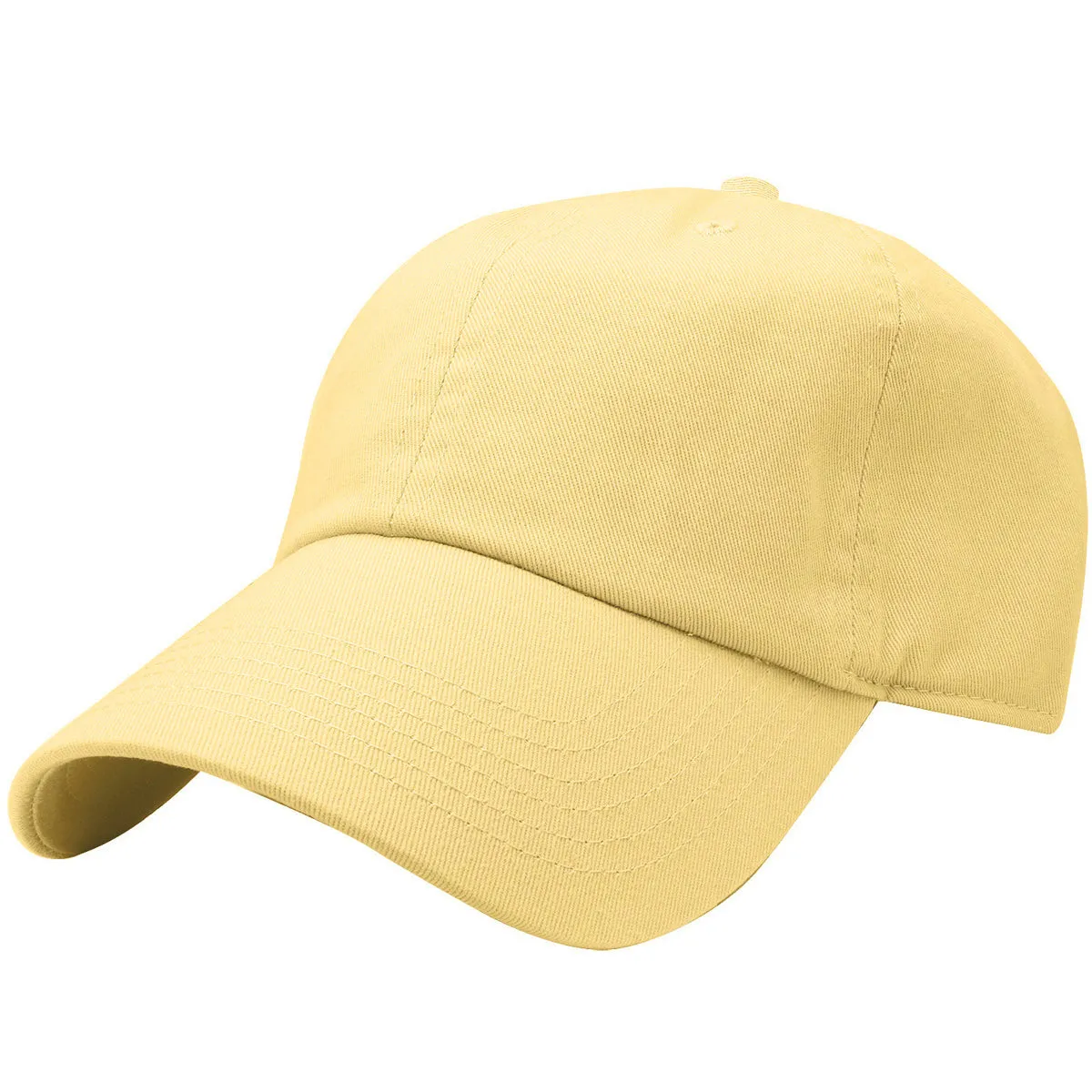 Classic Baseball Cap Soft Cotton Adjustable Size - Light Yellow