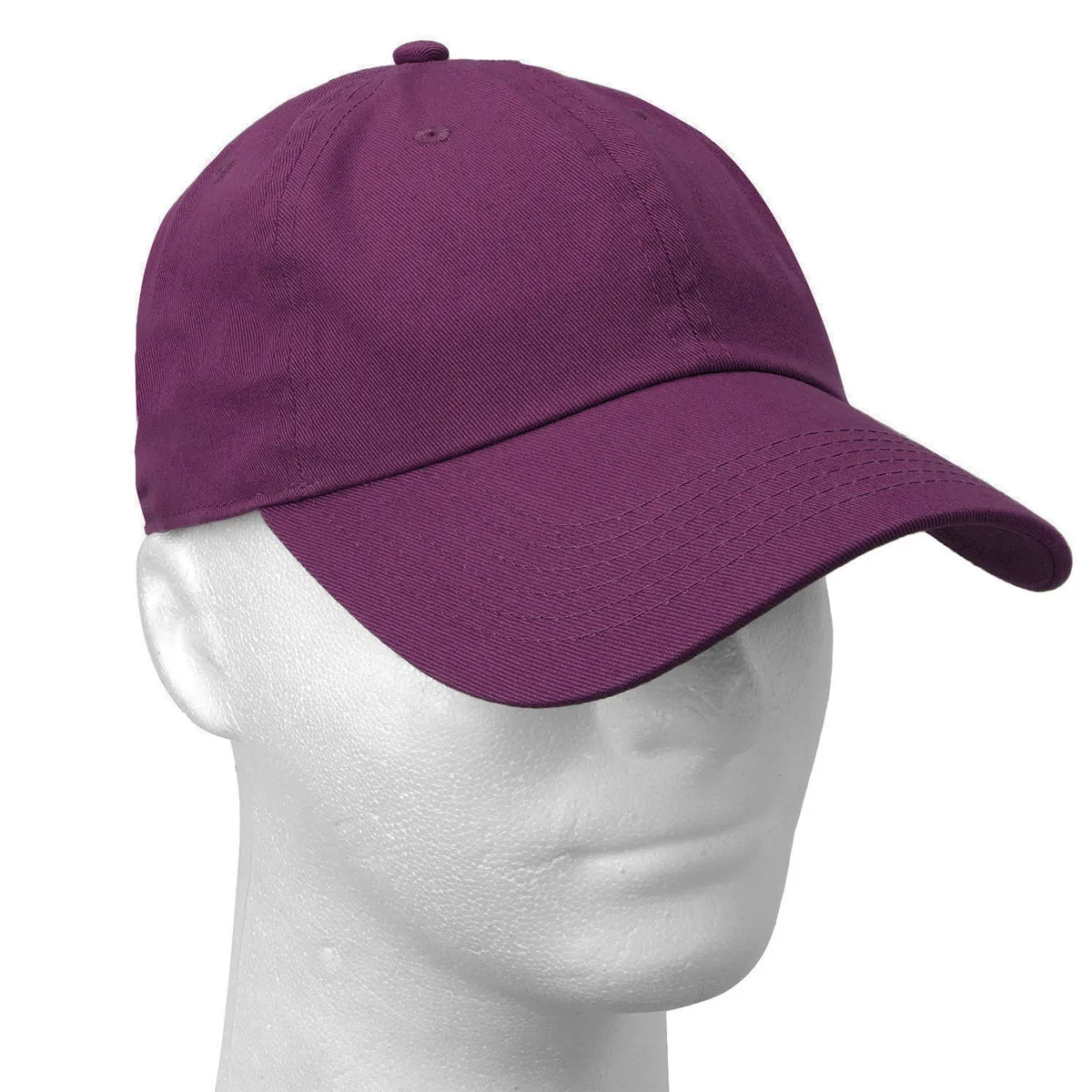 Classic Baseball Cap Soft Cotton Adjustable Size - Mulberry