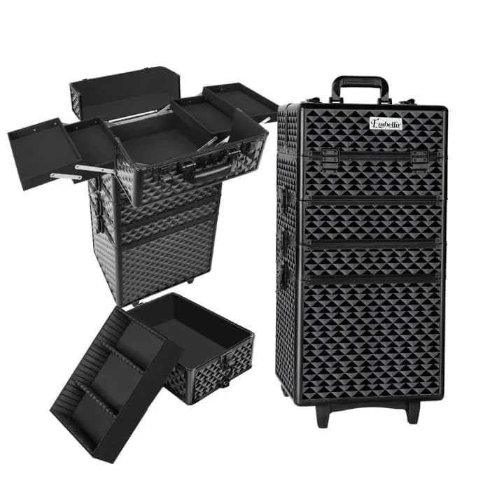 Embellir 7 In 1 Portable Cosmetic Beauty Makeup Trolley - Diamond Black