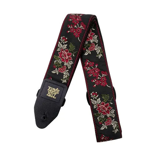 Ernie Ball Woven Jacquard Guitar Strap - Red Rose