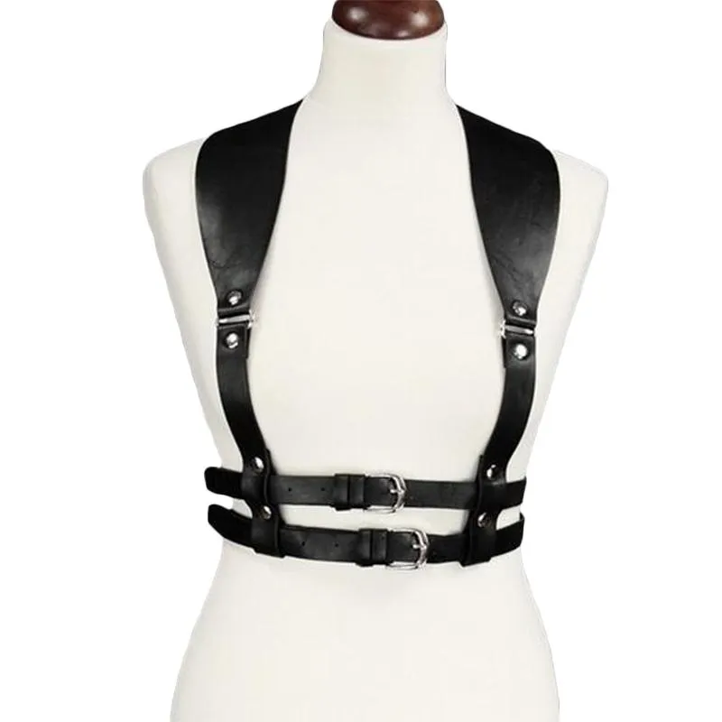 Fashion Punk Leather Harness Belt Strap Girdle Sexy Women Handmade Belt Decorative Shirt Dress Vest Harness Belt