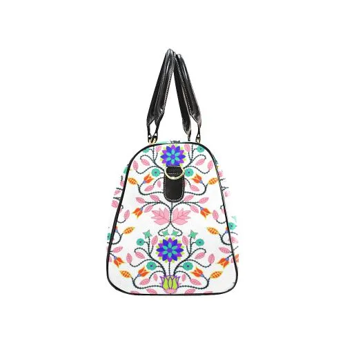 Floral Beadwork Four Clans White Waterproof Travel Bag