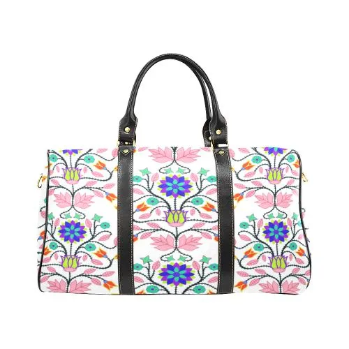 Floral Beadwork Four Clans White Waterproof Travel Bag