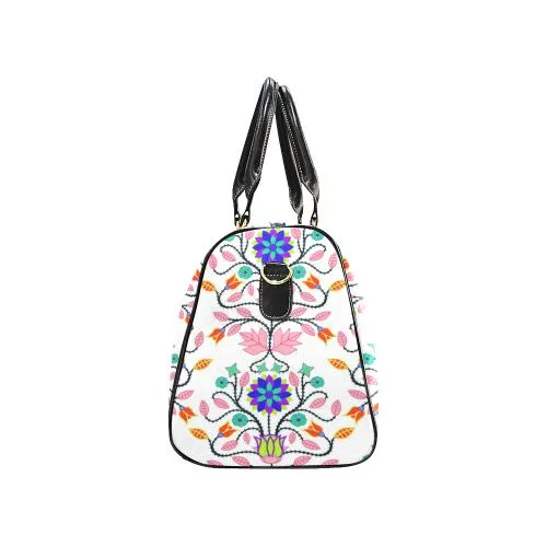 Floral Beadwork Four Clans White Waterproof Travel Bag