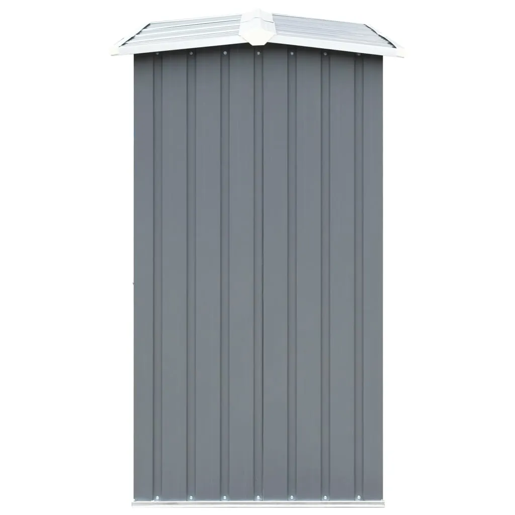 Garden Log Storage Shed Galvanised Steel 172x91x154 cm Grey