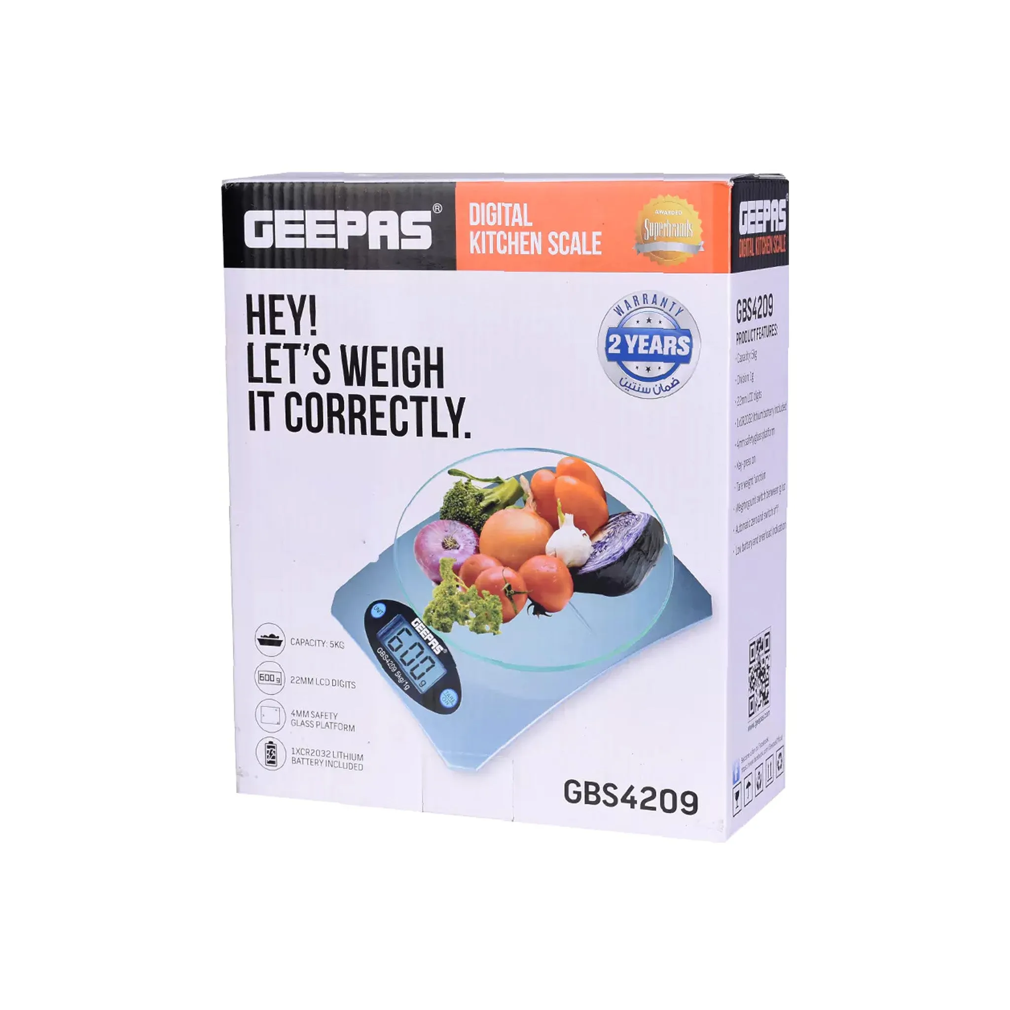 GEEPAS GBS4209 - Digital Kitchen Scale