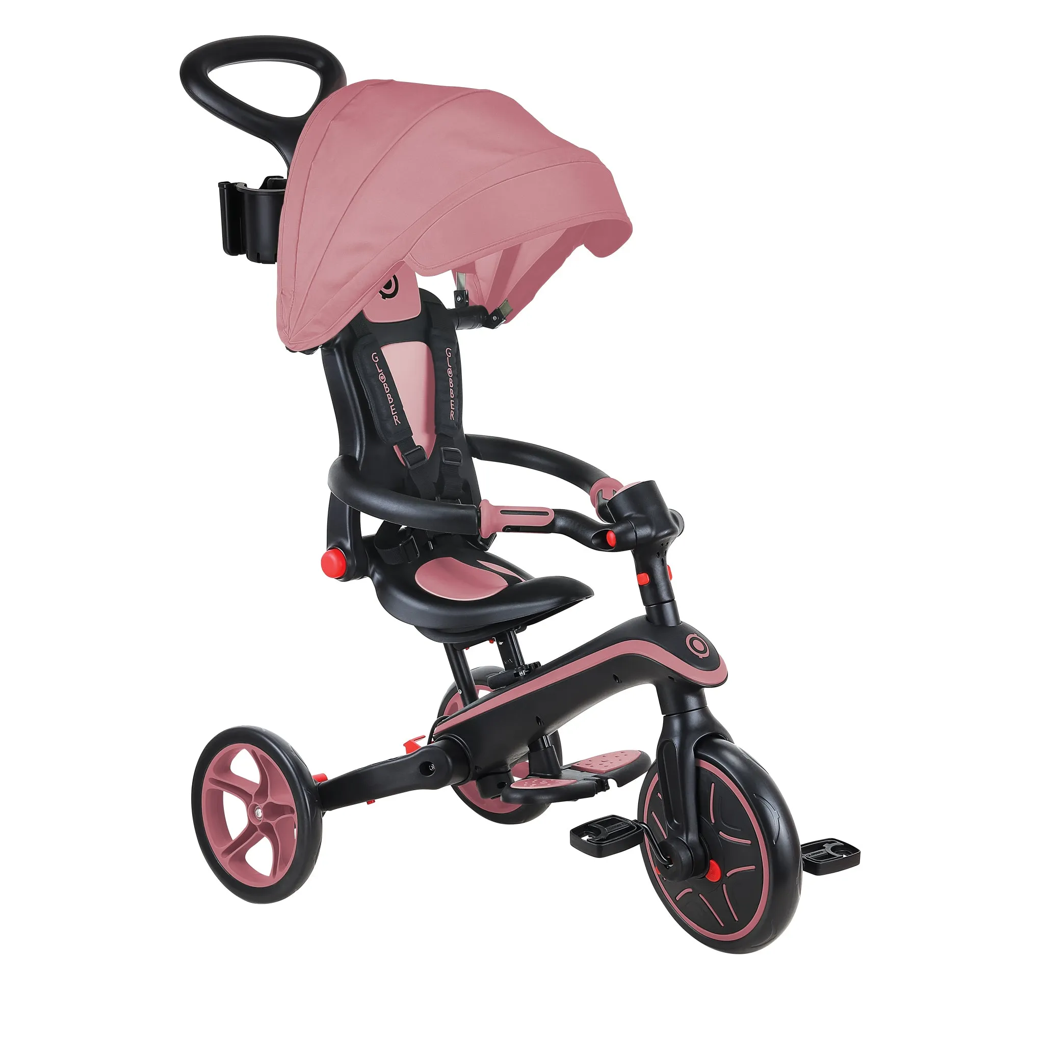 Globber Explorer Trike Foldable 4 in 1 - Pastel Pink (10m - 5y)