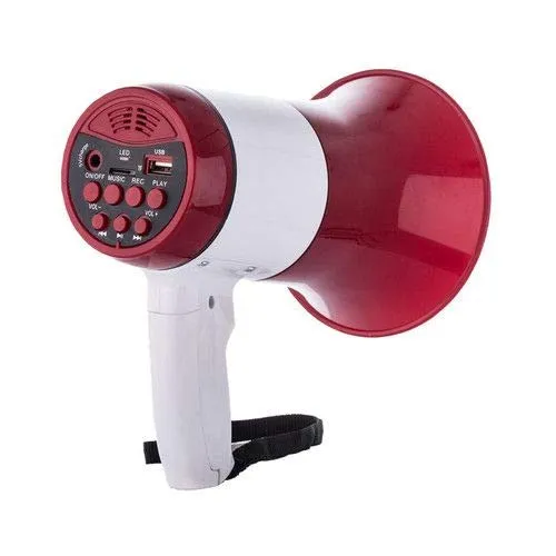 Handheld Megaphone with Recorder USB and Memory Card Input for Announcing; Talk; Record; Play; Siren; Music with Battery and Charger