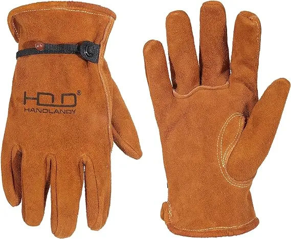 HANDLANDY Deerskin Welding Gloves Heat Fire Resistant Forge 1292