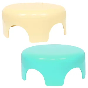 Heart Home Bathroom Stool | Plastic Bathroom Stool for Bathing | Bathroom Stool for Senior Citizen | Patla for Toilet | Sumo Stool | Pack of 2 | Multicolor