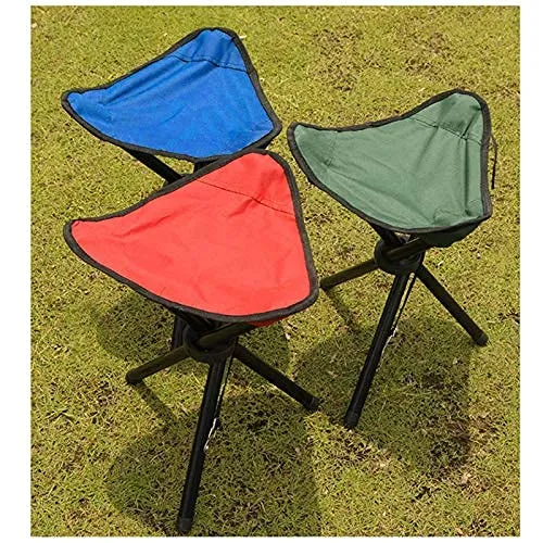 HETVIN Folding Tripod Stool for Outdoor, Camping, Travelling, Picnic Garden, Hiking, Fishing Stool, Portable Tripod Camp Stool, Foldable 3 Leg Stool with Carrying Case - Multicolor