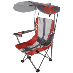 Kelsyus Original Foldable Canopy Chair for Camping, Tailgates, and Outdoor Events, Grey/Red