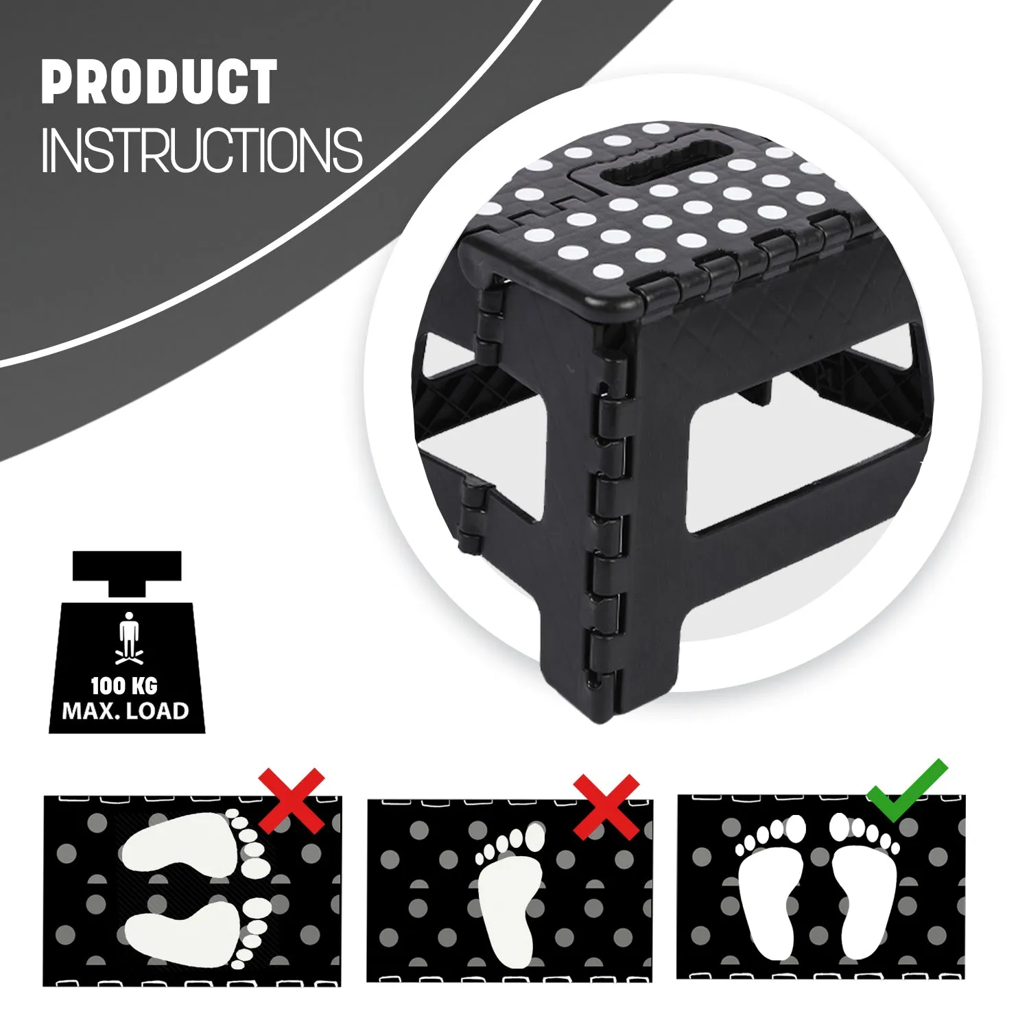 KEPLIN Heavy Duty Folding Step Stool