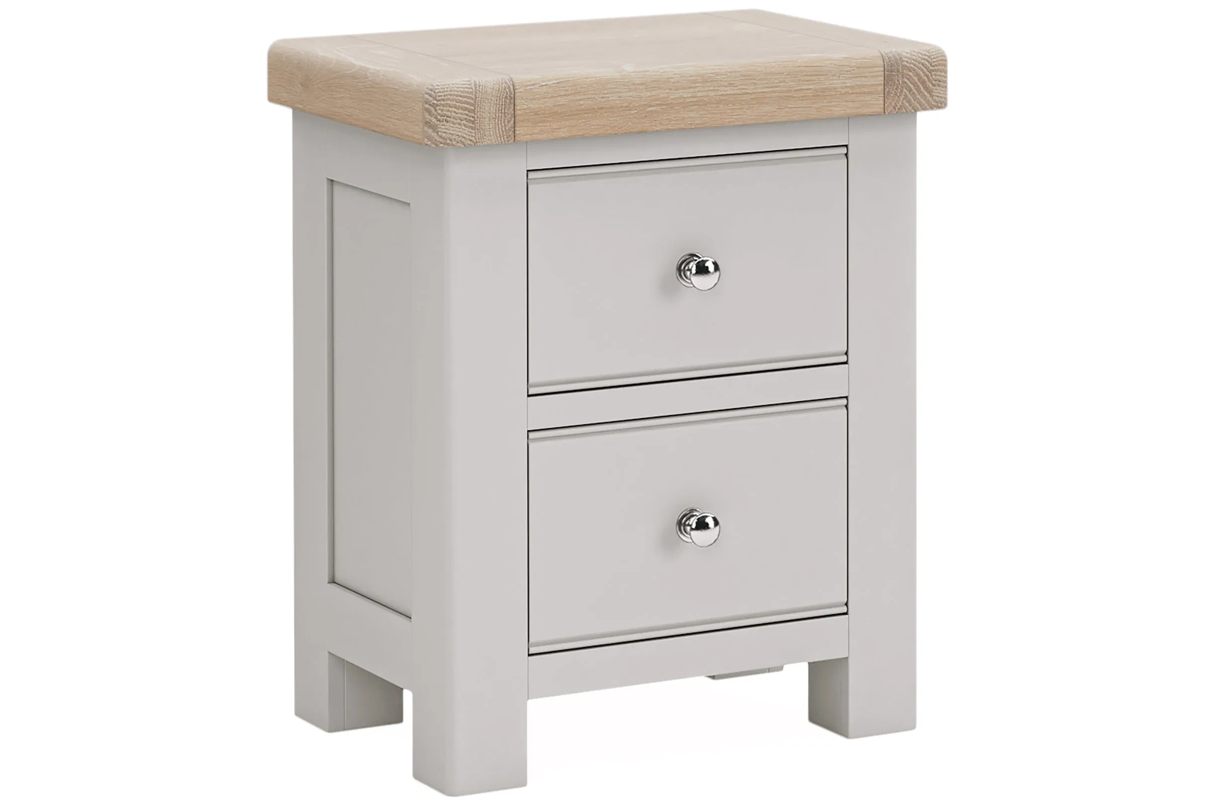 Kilronan - Grey And Oak 2 Drawer Bedside Locker