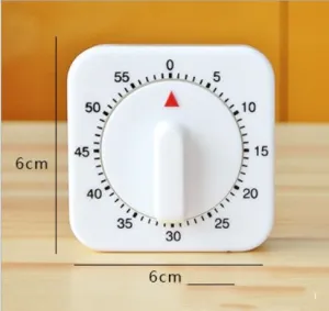 Kitchen Small Square Pendulum Timer 60 Minutes Timer Reminder Mechanical Timer