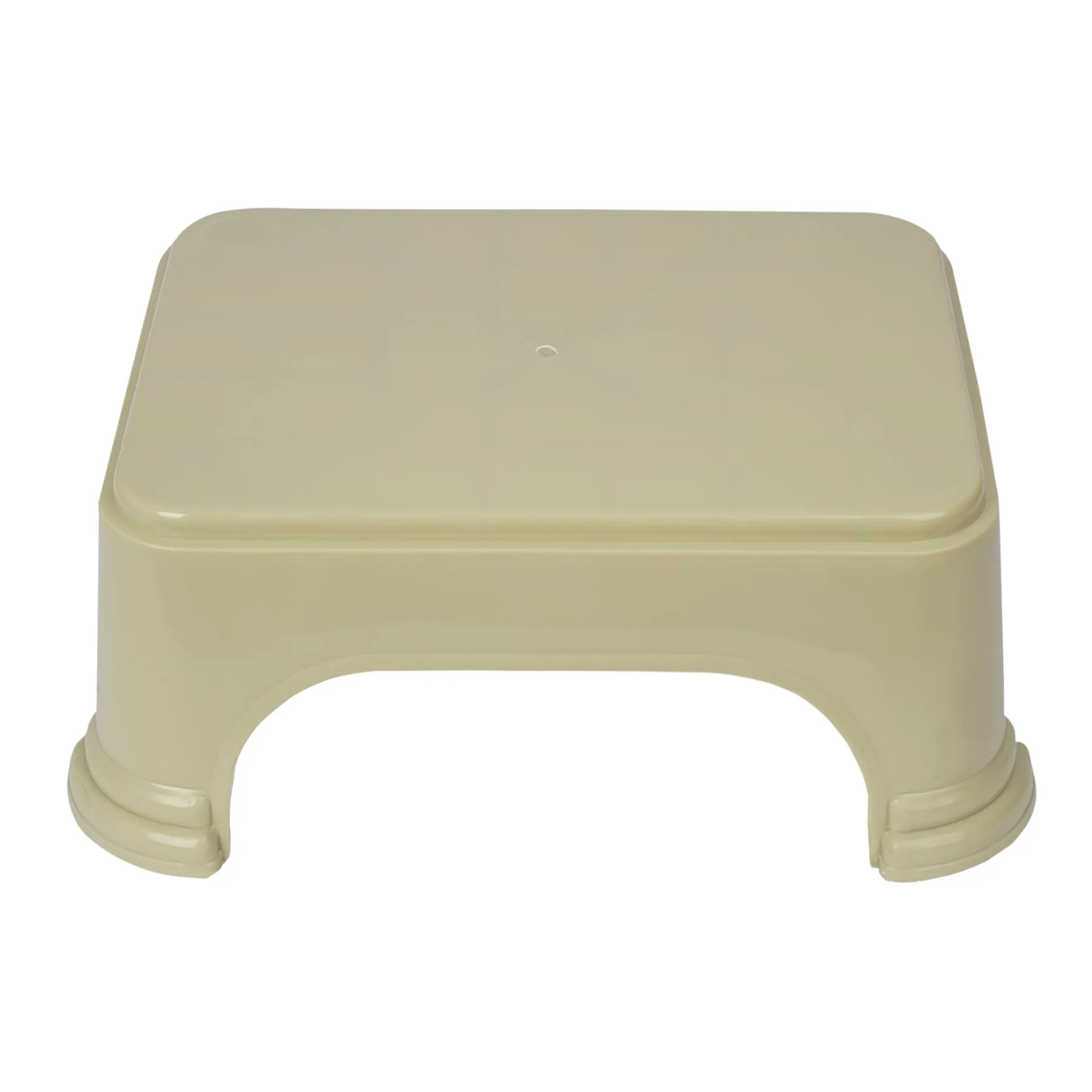 Kuber Industries Bathroom Stool | Bathroom Plain Square Stool | Plastic Stool for Bathroom | Stool for Kitchen | Bathroom Patla | Support Stool for Bathroom | P6 | Beige