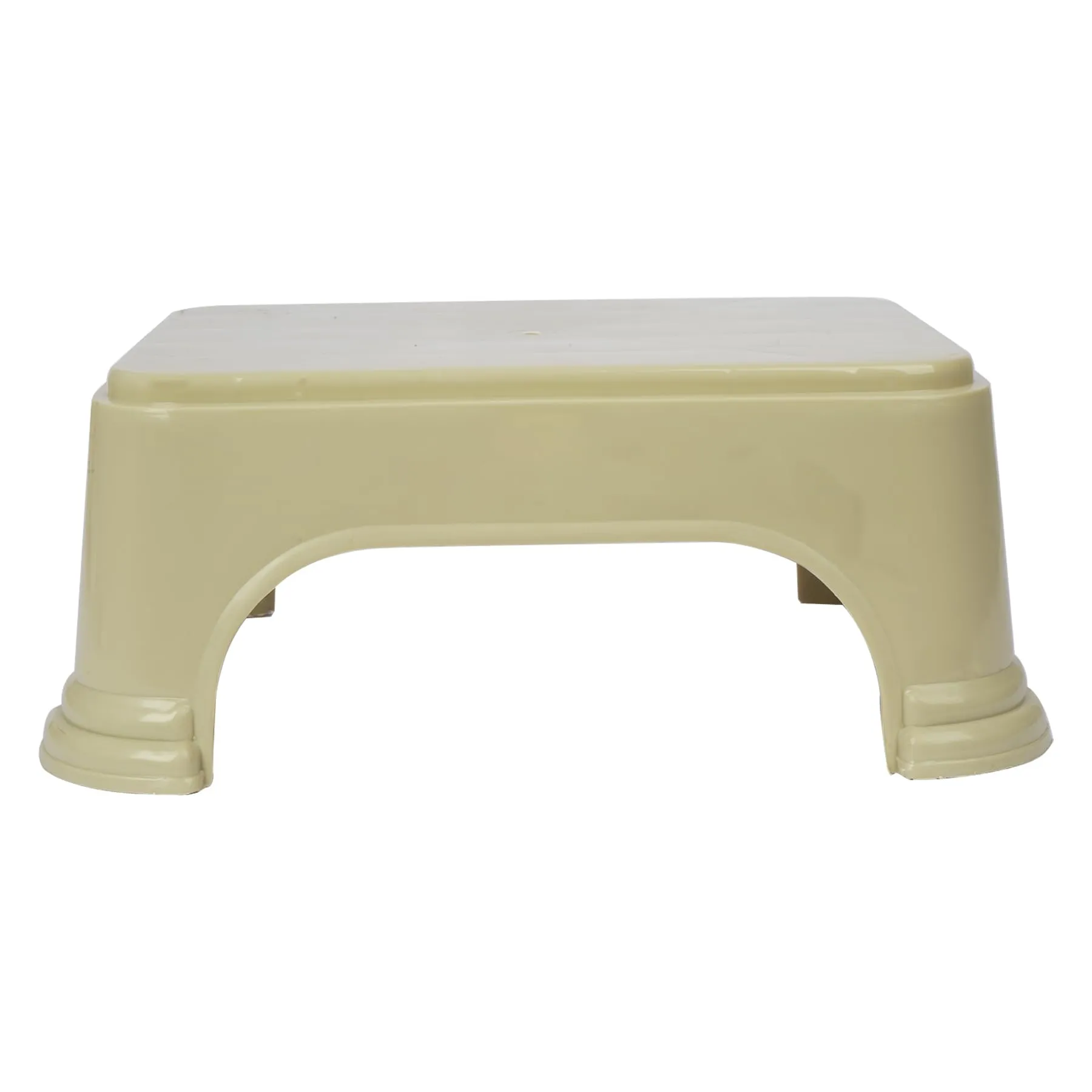 Kuber Industries Bathroom Stool | Bathroom Plain Square Stool | Plastic Stool for Bathroom | Stool for Kitchen | Bathroom Patla | Support Stool for Bathroom | P6 | Beige