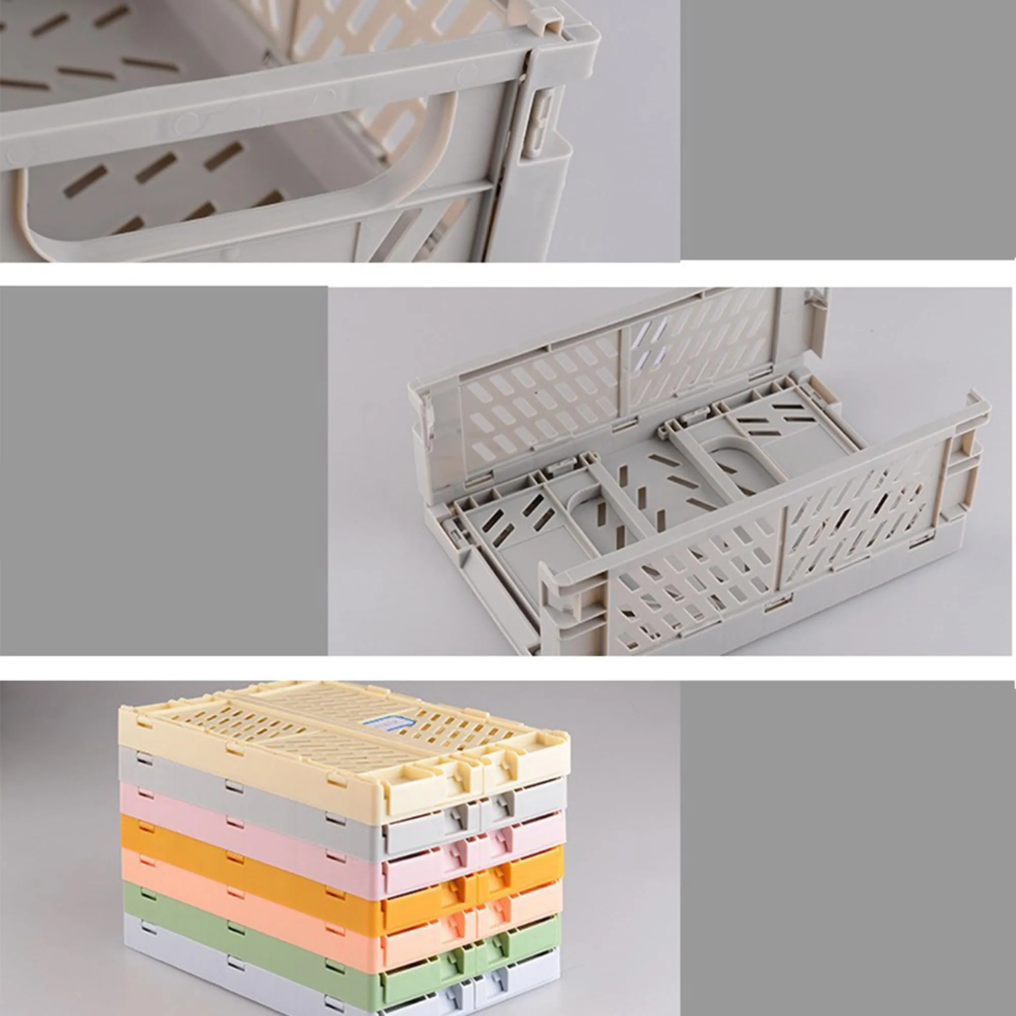 Kuber Industries (Set of 3) Small & Rugged Plastic Basket for Storage - For Kitchen, Makeup, Toiletries & Bathroom Items - Beige