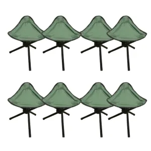 Kuber Industries Set of 8 Portable Stools for Travelling|Foldable Outdoor Sitting Chair|Tripod 3 Leg Chair for Camping, Picnic, Hiking|Green