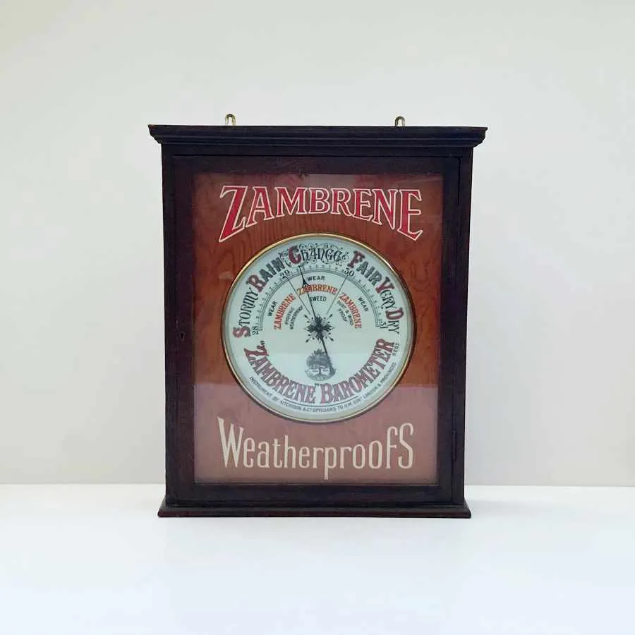 Large Shop Display Aneroid Barometer by Aitchison for Zambrene Weatherproof Clothing