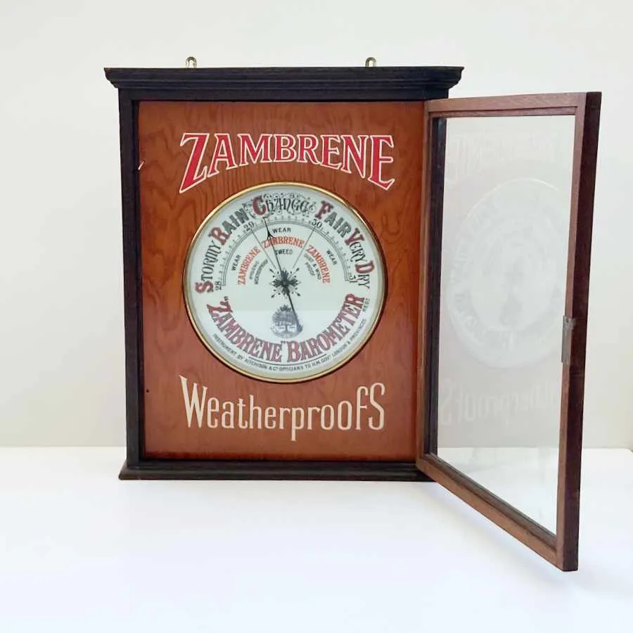 Large Shop Display Aneroid Barometer by Aitchison for Zambrene Weatherproof Clothing