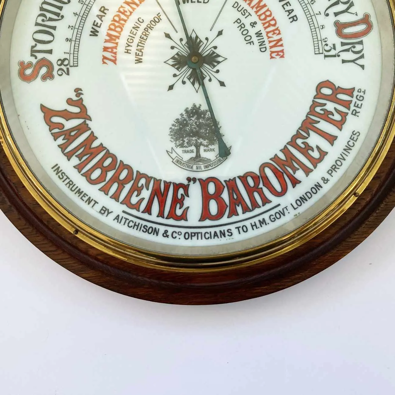 Large Shop Display Aneroid Barometer by Aitchison for Zambrene Weatherproof Clothing