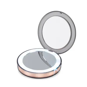 LED Lighted Mini Makeup Mirror 3X Magnifying Compact Travel Portable Sensing Lighting Makeup Mirror SK88