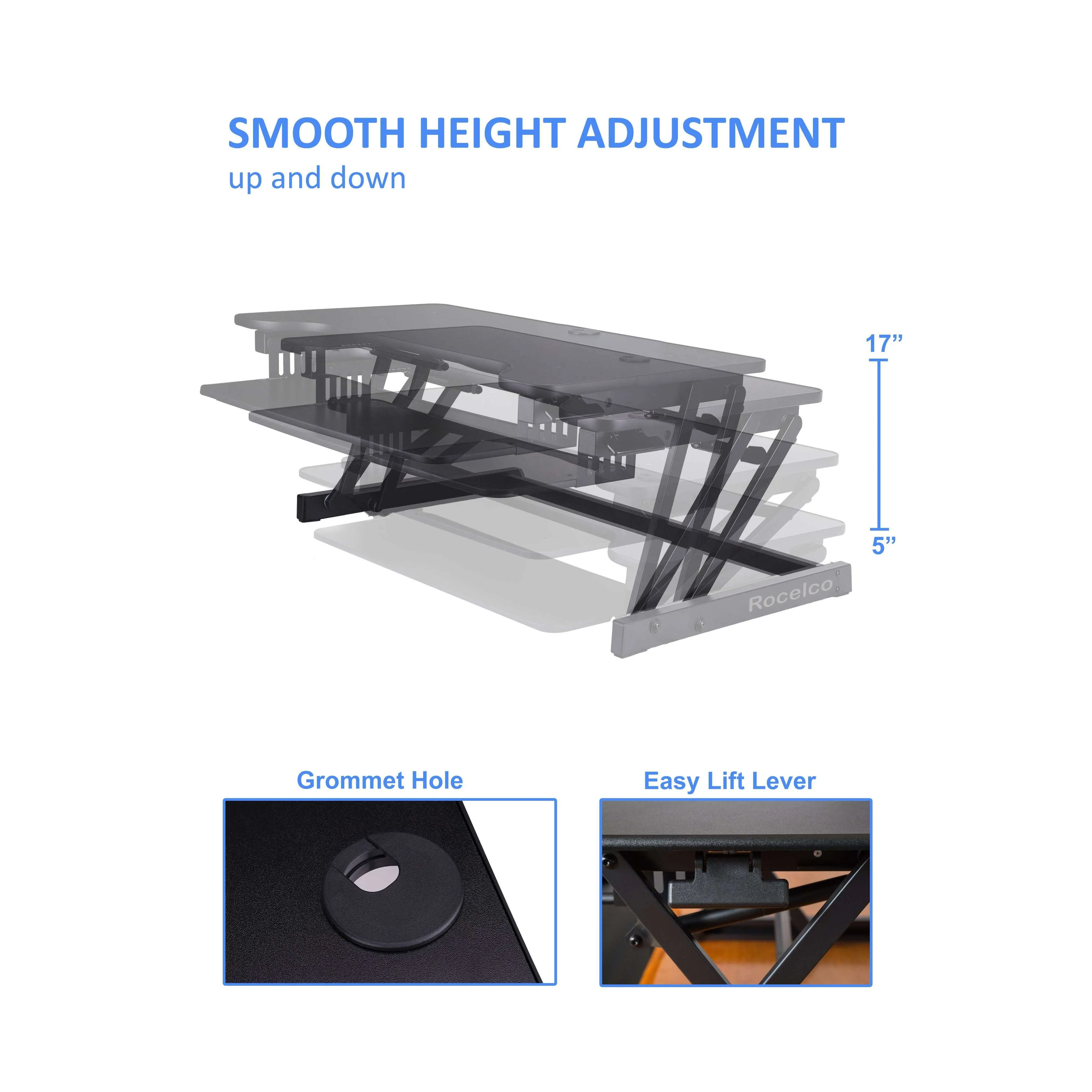 Lorell/Rocelco Deluxe Height-Adjustable Standing Desk Converter, Dual-Monitor Mount and Anti-Fatigue Mat BUNDLE, R DADRB-DM2-MAF, R DADRB-DM2-MAFM