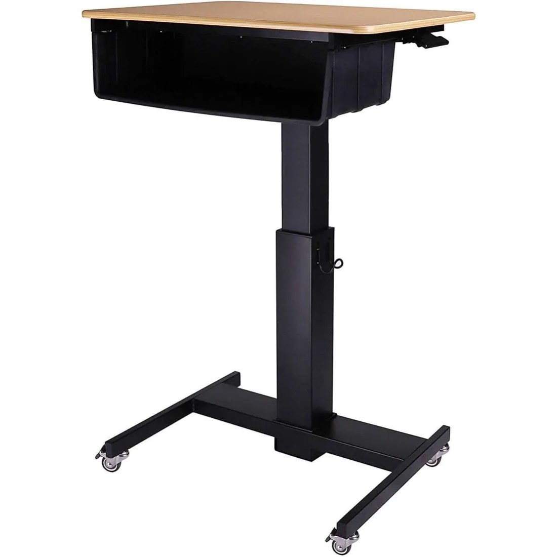 Lorell/Rocelco R MSD-28-BB 28" Height-Adjustable Mobile Student Standing Desk w/ Book Box Bundle