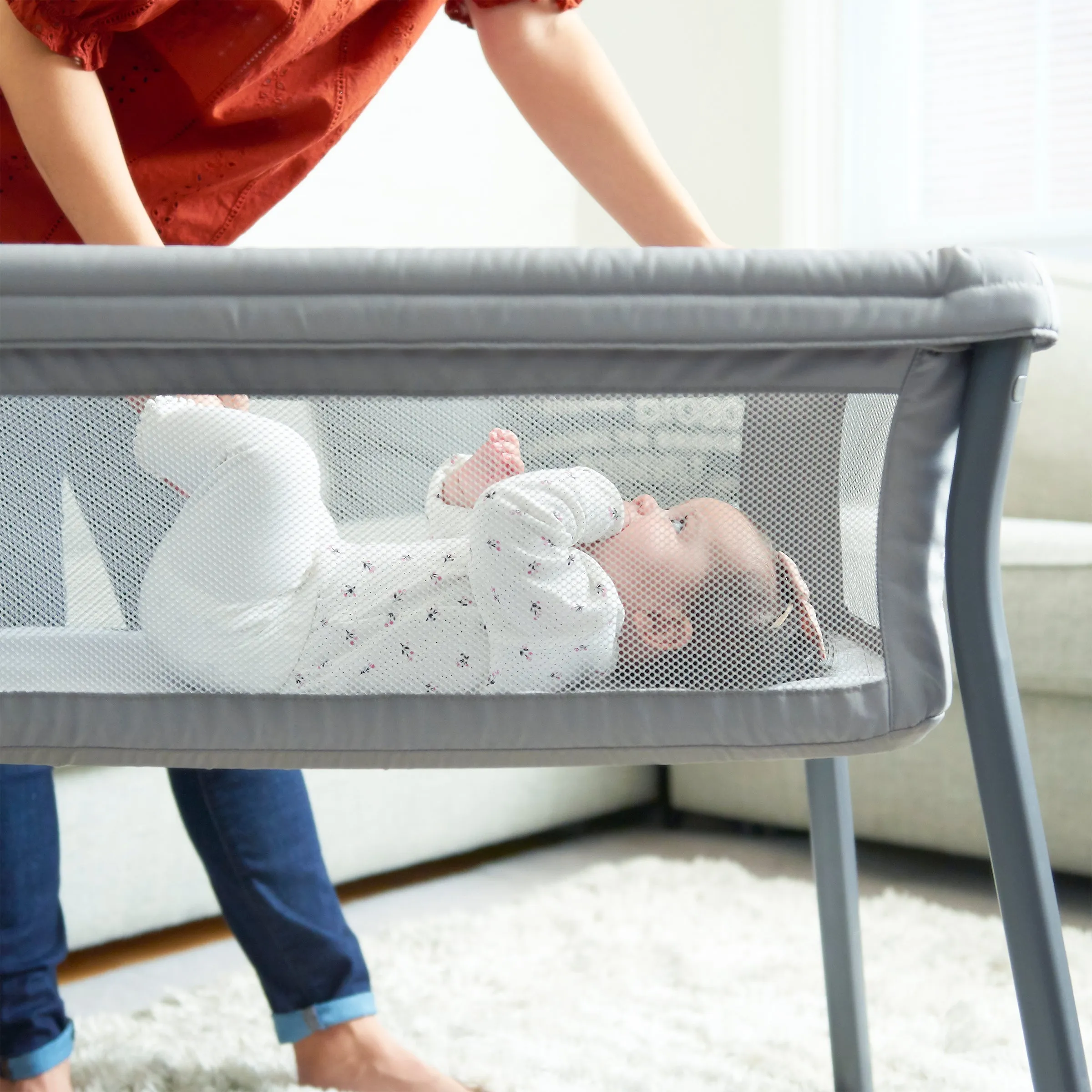 LullaGo Anywhere Portable Bassinet - Grey Star by The Dopple