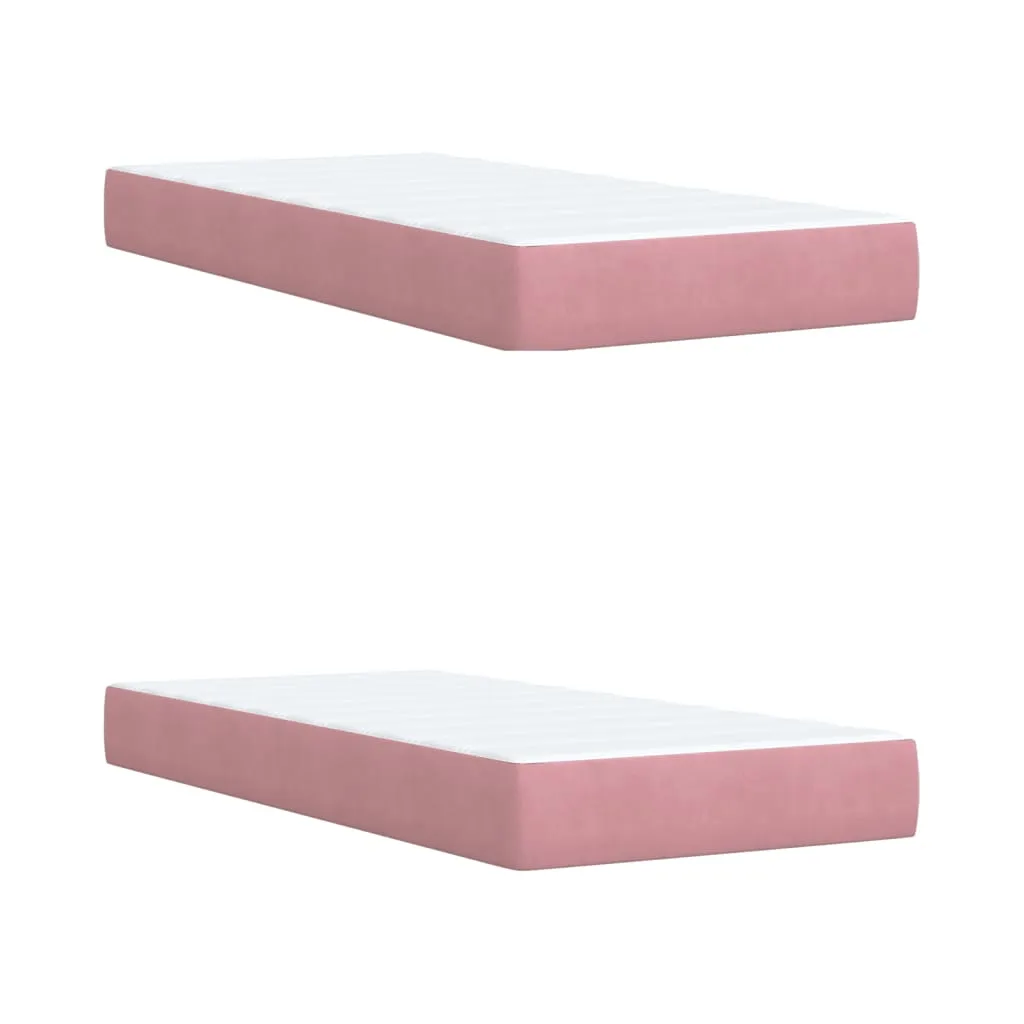 Luxurious vidaXL Box Spring Bed with Pink Velvet Mattress - Ultimate Comfort, 200x200 cm