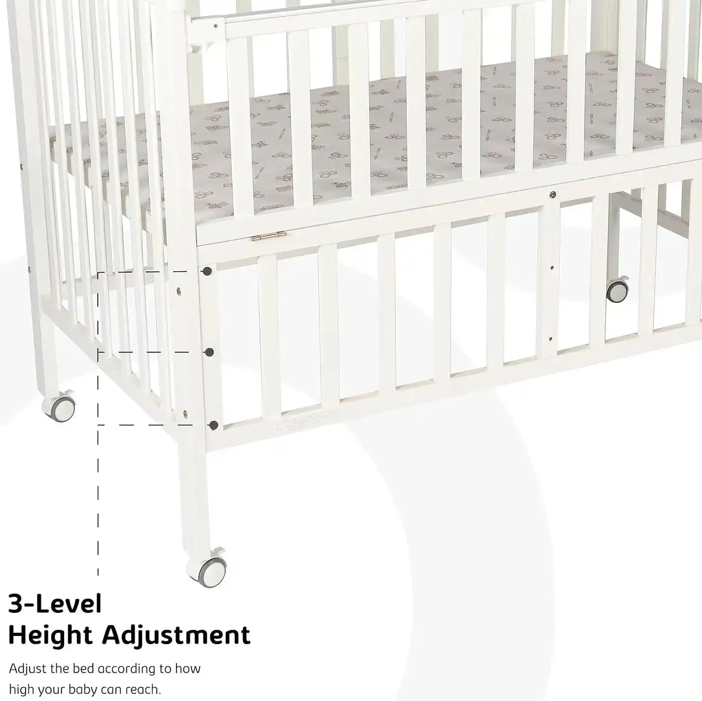 Moon Wooden Portable Crib (White)