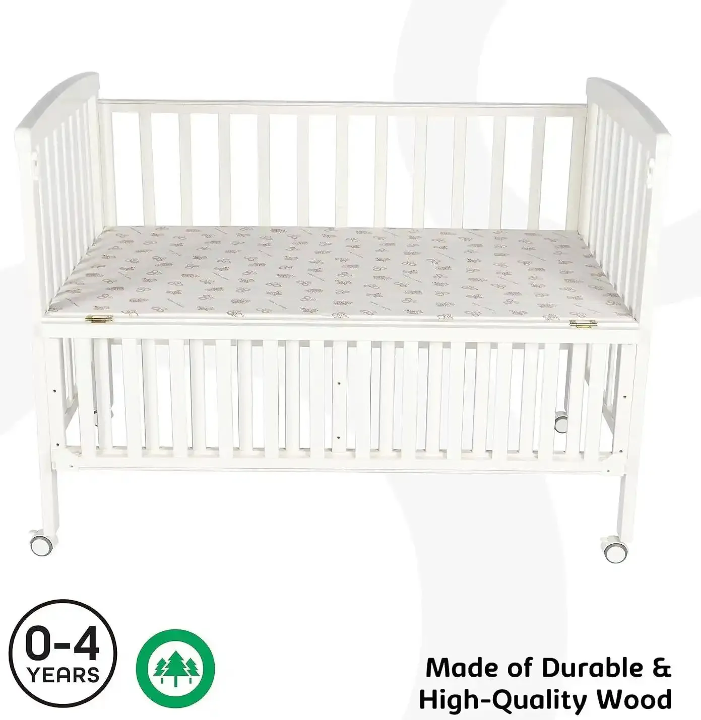 Moon Wooden Portable Crib (White)