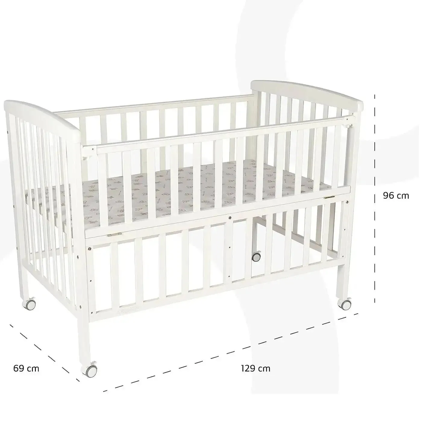 Moon Wooden Portable Crib (White)