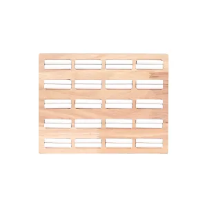 Natural Wood & Leather 20 Unit Slotted Ring Display / DSP0022