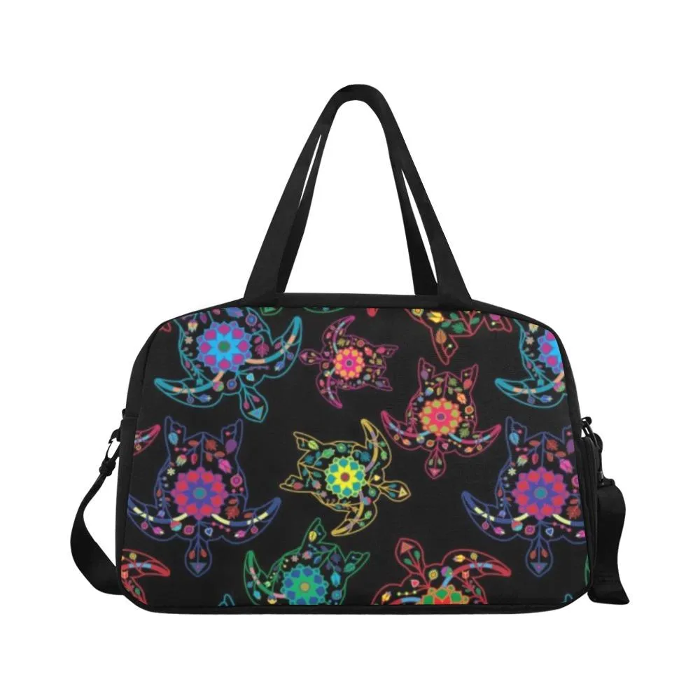 Neon Floral Turtles Weekend Travel Bag