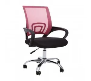 Pink Home Office Chair With Black Armrest