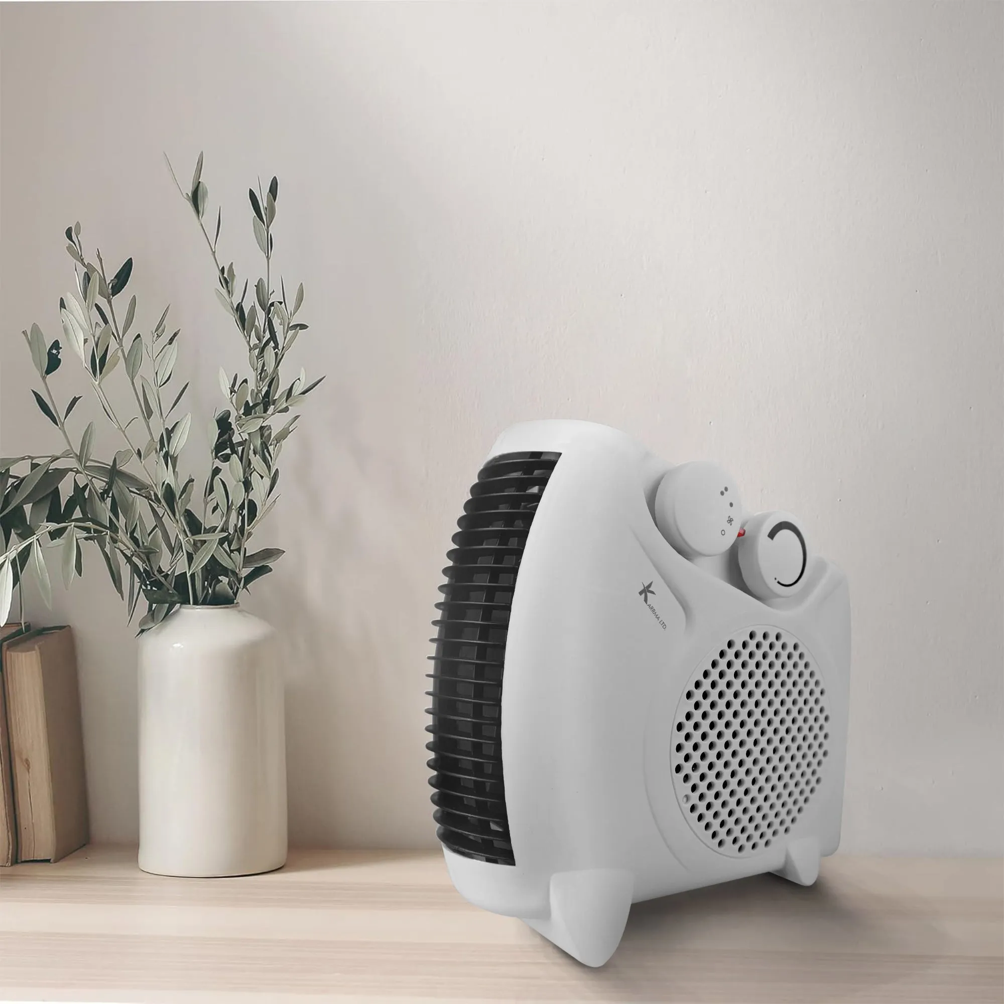 Portable Electric Fan Heater - Adjustable Thermostat, 2 Heat Setting and Overheat Protected