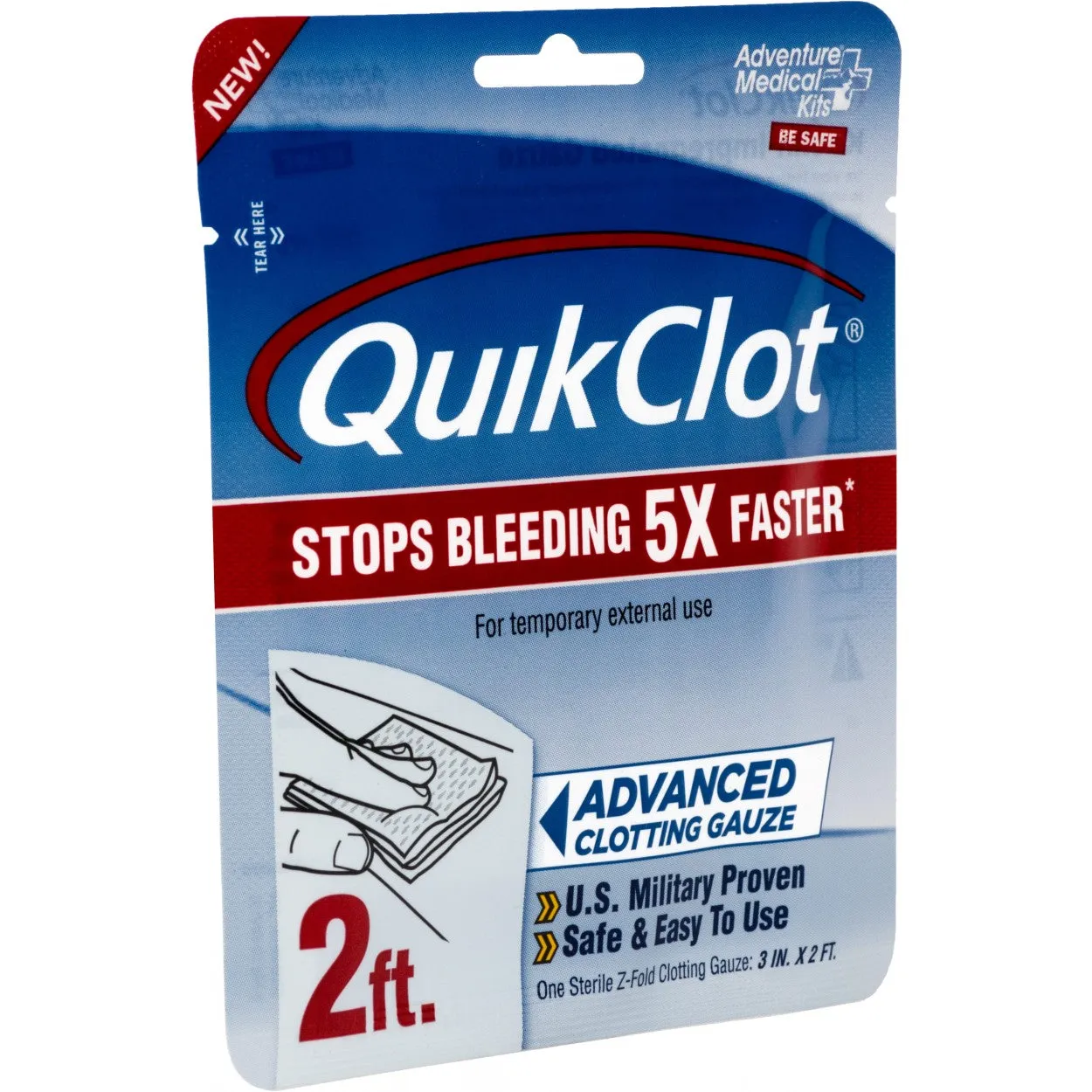 QuikClot Gauze – 3″ x 2′ - Pack of 3