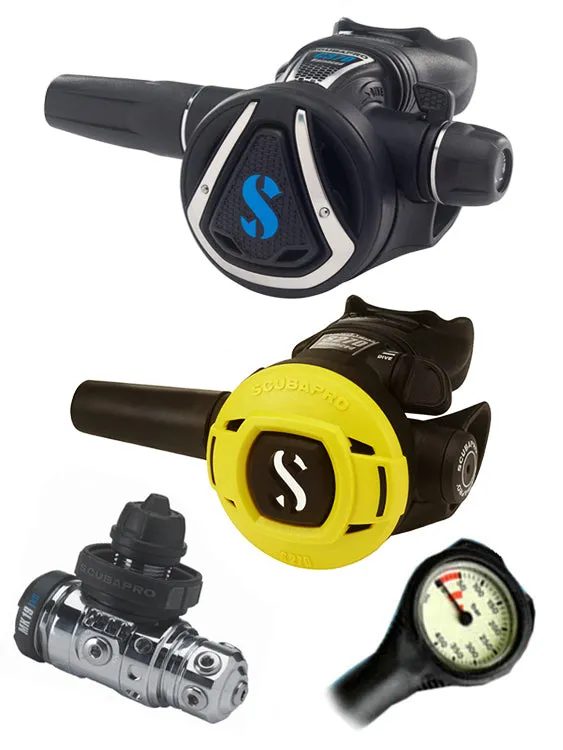 Scubapro Regulator Set: MK19 Evo (DIN or Yoke) / C370 / R-Series Octopus & Free Termo Gauge